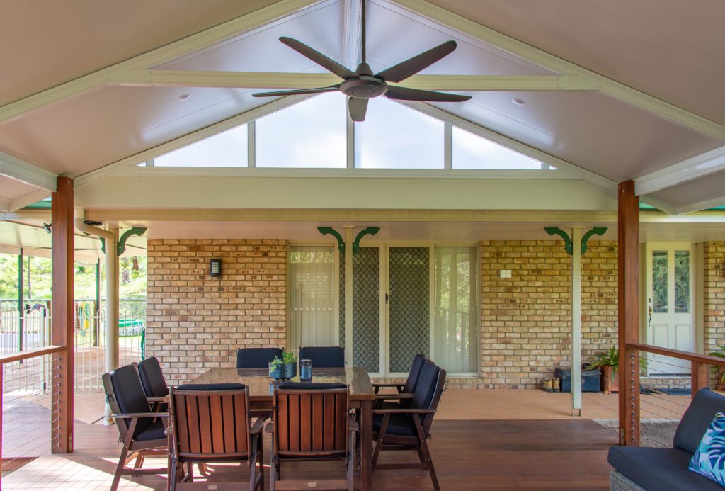 A completed patio extension