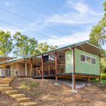 Warner Deck Extension view of stone steps leading to the deck